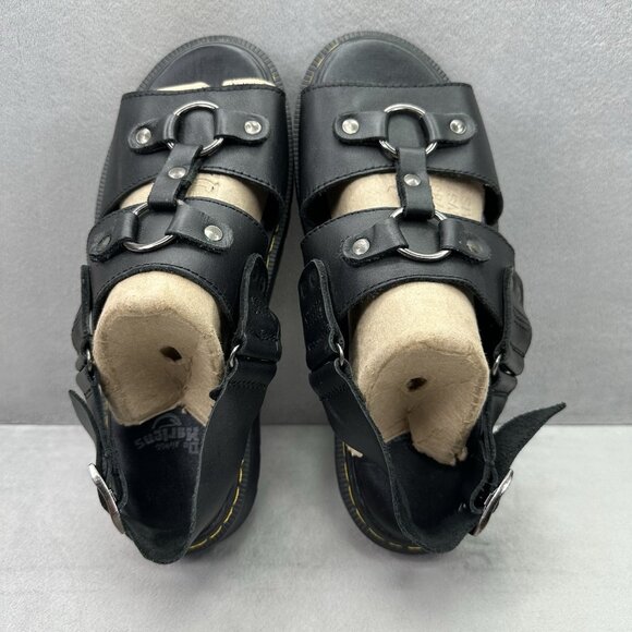 Dr. Martens Xabier Womens Size 10 Slingback Sandals Black Brando Leather Buckle - Picture 6 of 8